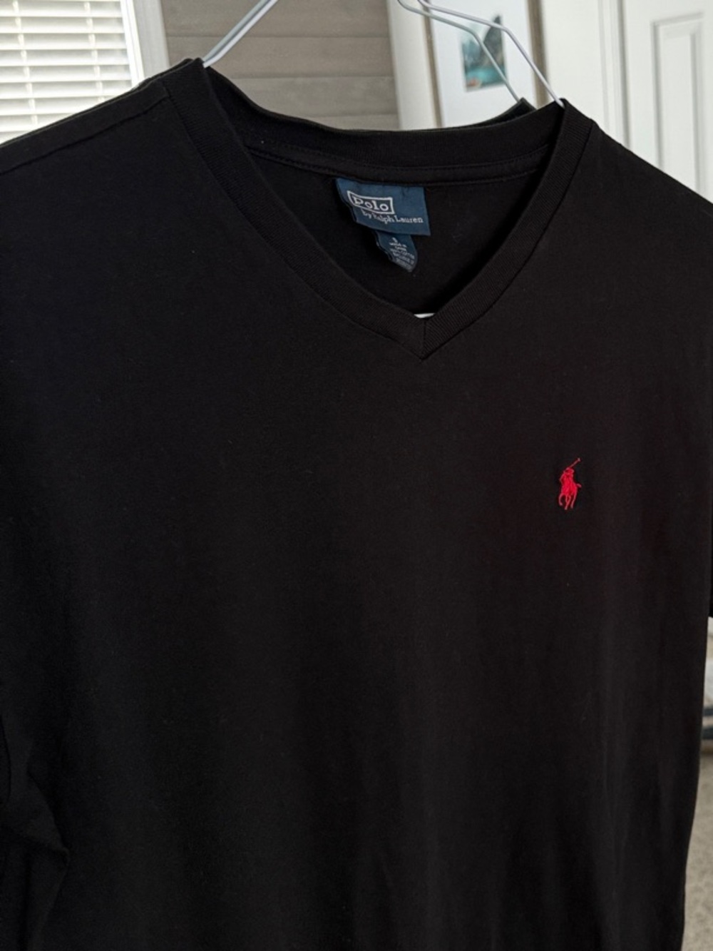 Polo by Ralph Lauren Black V-Neck Tee with Red Polo Pony 20% off 2 or more